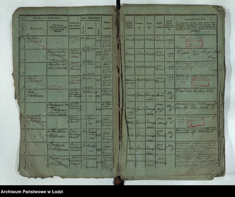 Obraz 10 z jednostki "Księga ludności stałej Łódź - cyrkuł III i IV nr 1071-1137"