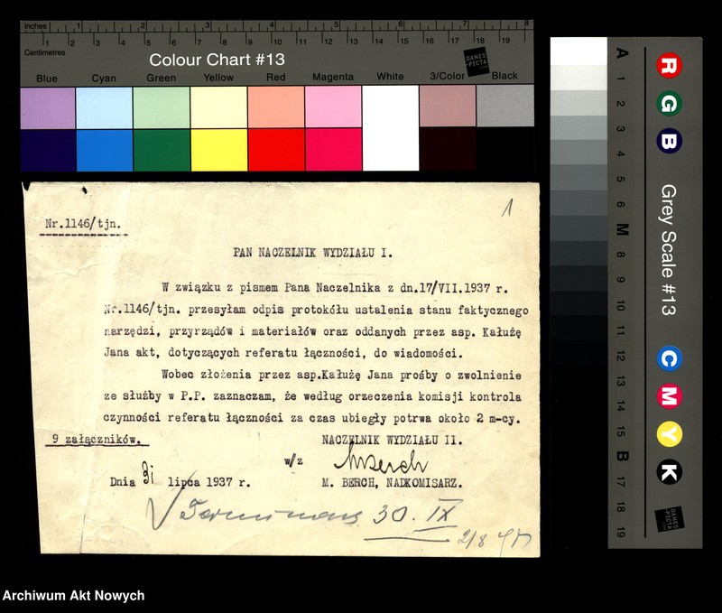 image.from.unit.number "[Kontrola Referatu Łączności Wydziału Organizacyjno - Wyszkoleniowego. Protokół, notatki.]"