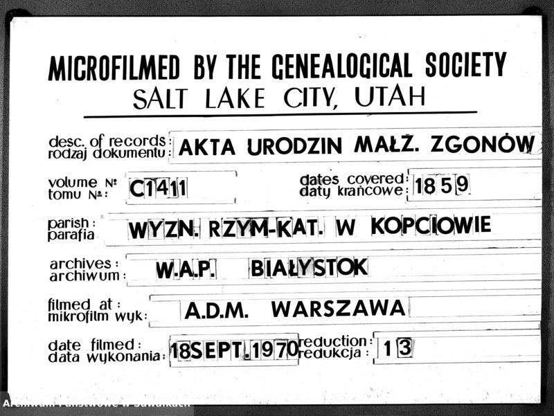 Obraz 1 z jednostki "D. L. P. Kopciowo r. 1859"