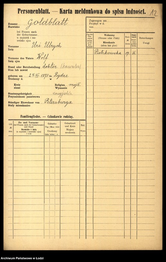 Obraz 14 z jednostki "[Spis ludności Łodzi] Goldberszt - Goldkrant"