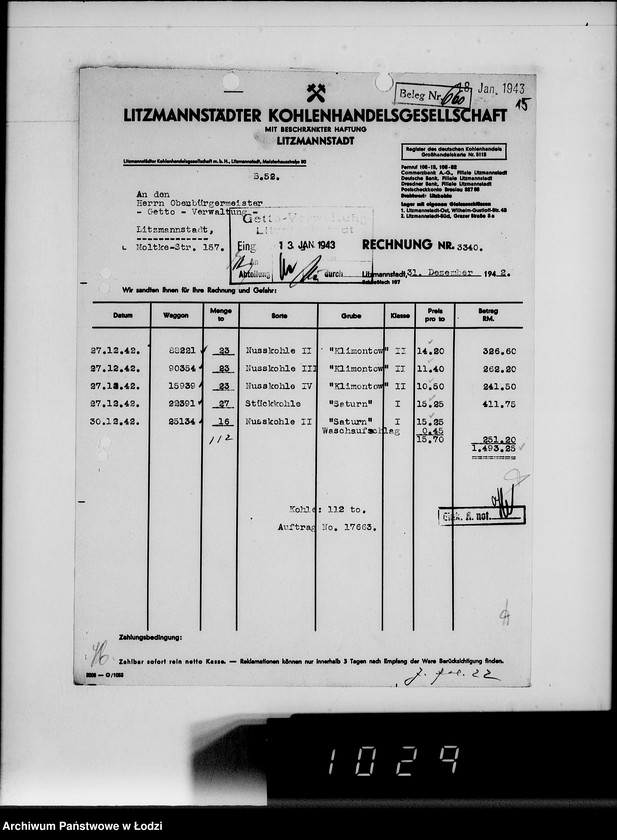 image.from.unit.number "Lebensmitteleinkauf. Aufträge, [Lieferscheinen und Rechnungen] 17661-17725"