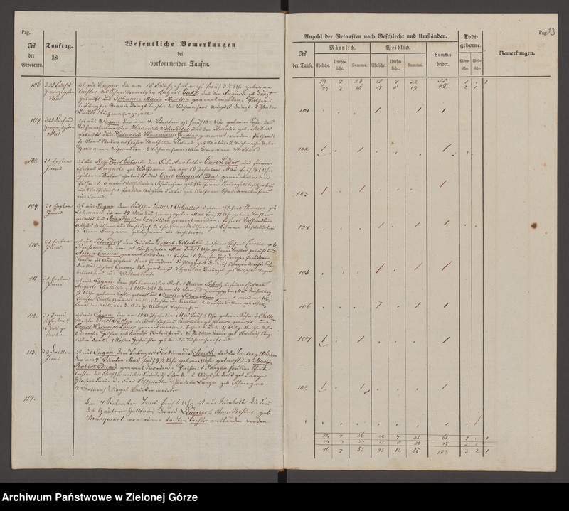 Obraz 16 z jednostki "Duplicat der Trau - Tauf- und Todten Register bei der evangelischen Dreifalligk[eit] Kirche zu Sagan 1856"