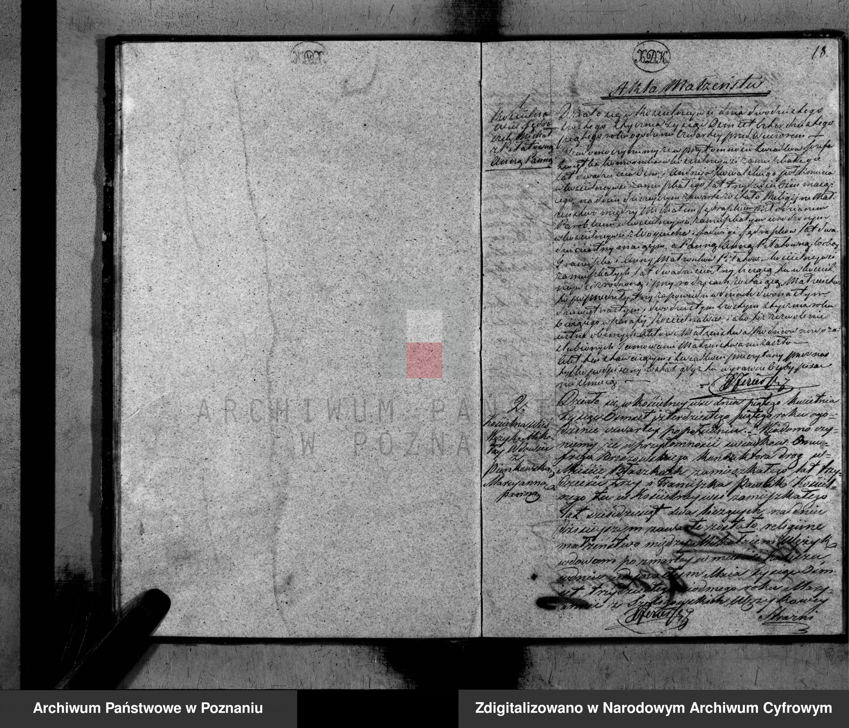 Skan z jednostki: Duplikat aktów religijno-cywilnych urodzeń, małżeństw i zgonów