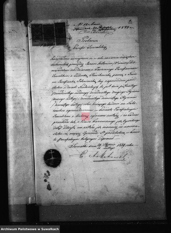 Obraz 8 z jednostki "Dokumenty k aktam brakosočetanîi Jelenievskago Prichoda c 1889 goda."