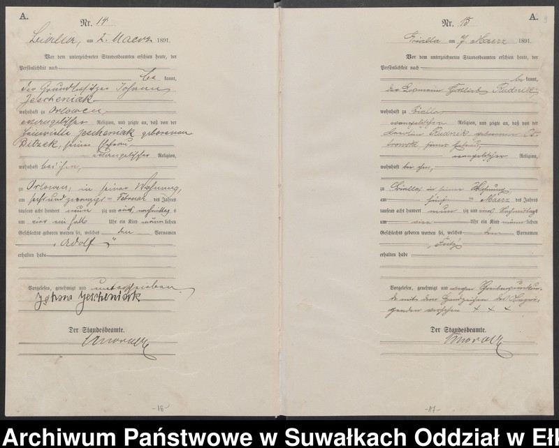 image.from.unit.number "Geburts-Haupt-Register des Königlichen Preussischen Standes-Amtes Bialla Kreis Johannisburg"