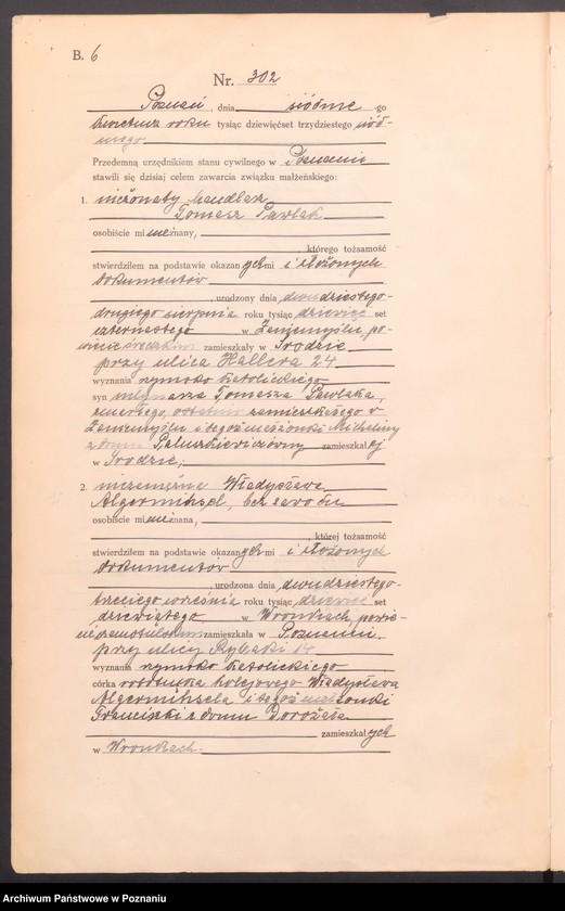Obraz 8 z jednostki "Księga miejscowa małżeństw tom II [Rejestr główny małżeństw]"