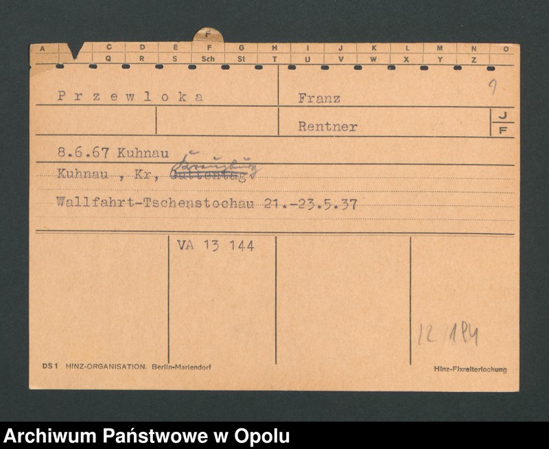 Obraz 3 z jednostki "[Przewloka Franz, ur. 08.06.1867 Kuhnau]"