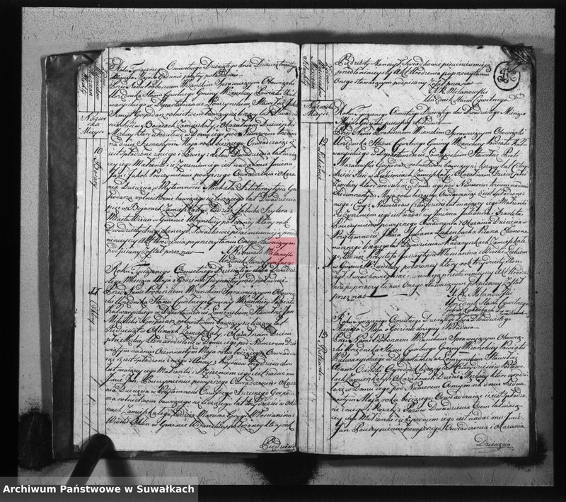 image.from.unit.number "Księga do zapisywania aktów cywilnych urodzenia gminy wiżajńskiey, departamentu łomżyńskiego, powiatu kalwaryjskiego"