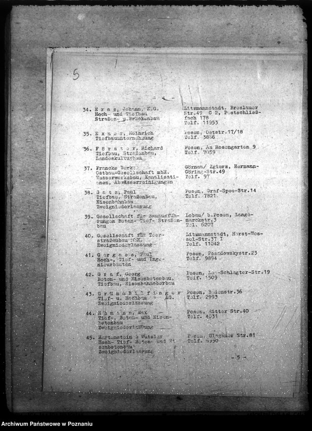 Obraz 9 z jednostki "Wirtschaftsgruppe Bauindustrie- Bezirks- gruppe Wartheland. Mitgliederverzeichnis"