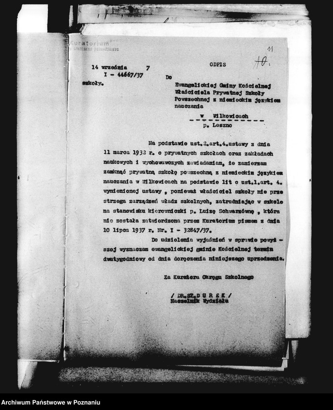 Obraz 14 z jednostki "Prywatna Szkoła Powszechna z niemieckim językiem nauczania Wilkowice, powiat Leszno"