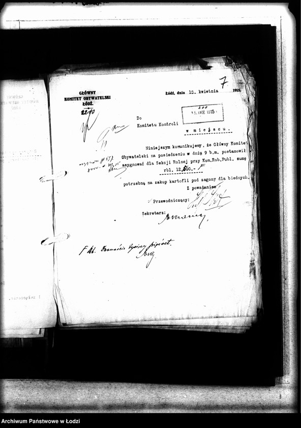 Obraz 14 z jednostki "Korespondencja Głównego Komitetu Obywatelskiego z Komitetem Kontroli"