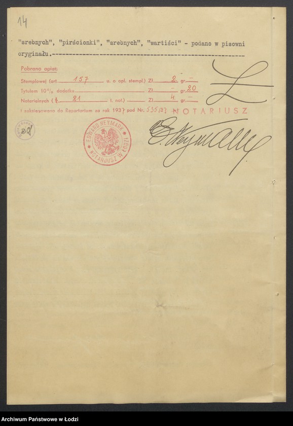 Obraz 16 z jednostki "Josyf Aron Gliksman, Hersz Lajb Gliksman- wyrób i sprzedaż manufaktury"