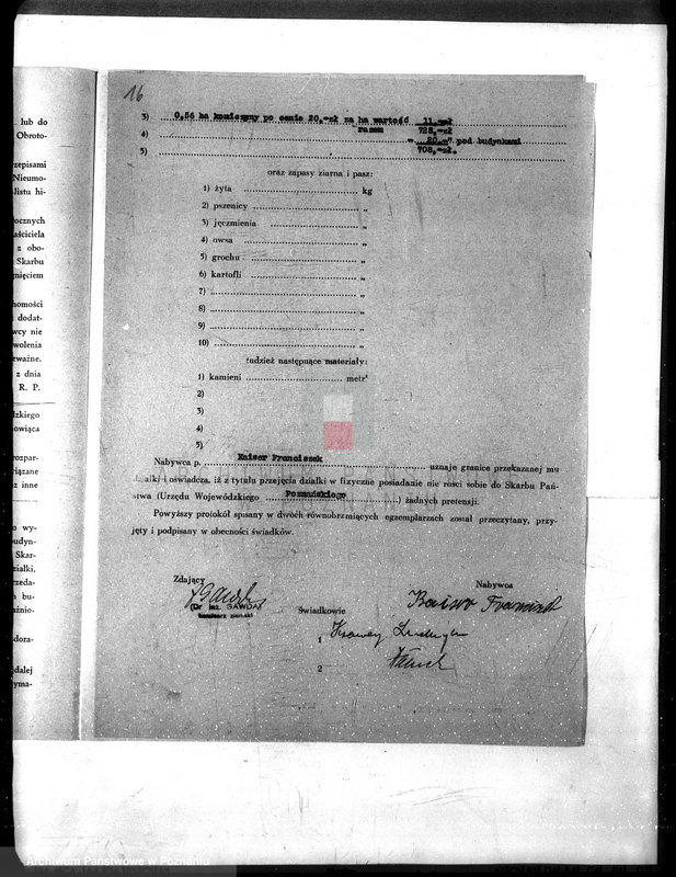 Obraz 20 z jednostki "/Deklaracje w sprawie przyjęcia warunków nabycia działki z parcelacji majątku Uścikowo w powiecie żnińskim"