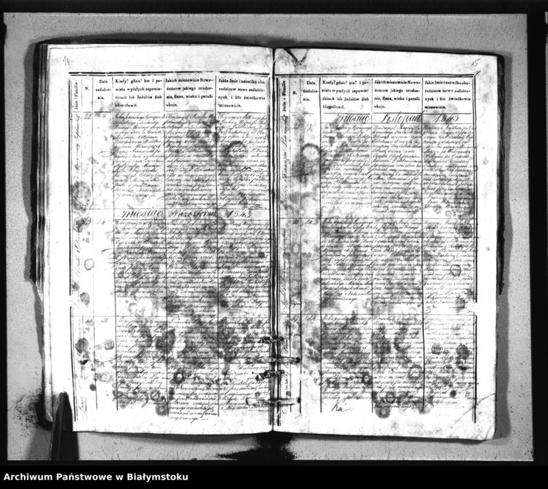 Obraz 10 z jednostki "Extrakty z metryk ślubów kościołów parafialnych w: Siemiatyczach, Ostrożanach, Dołubowie, Sadach, Niemirowie, Mielniku, Dziadkowicach"