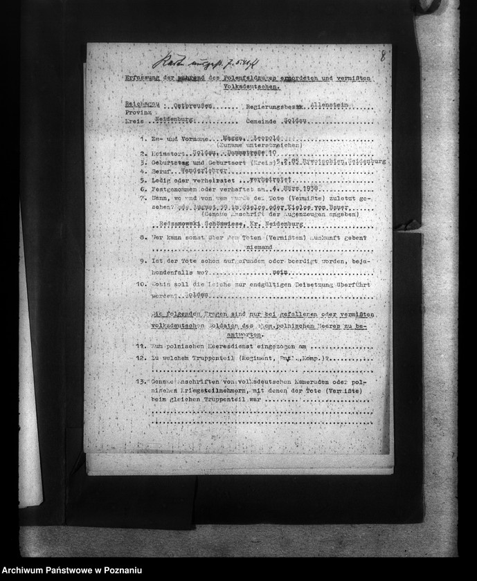 Obraz 12 z jednostki "Amtliche Meldungen Kreis Neidenburg (Nidzica)"