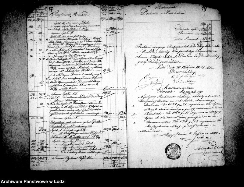 Obraz 16 z jednostki "Akta tyczące się rachunków szkoły elementarnej w osadzie fabrycznej Łódka"