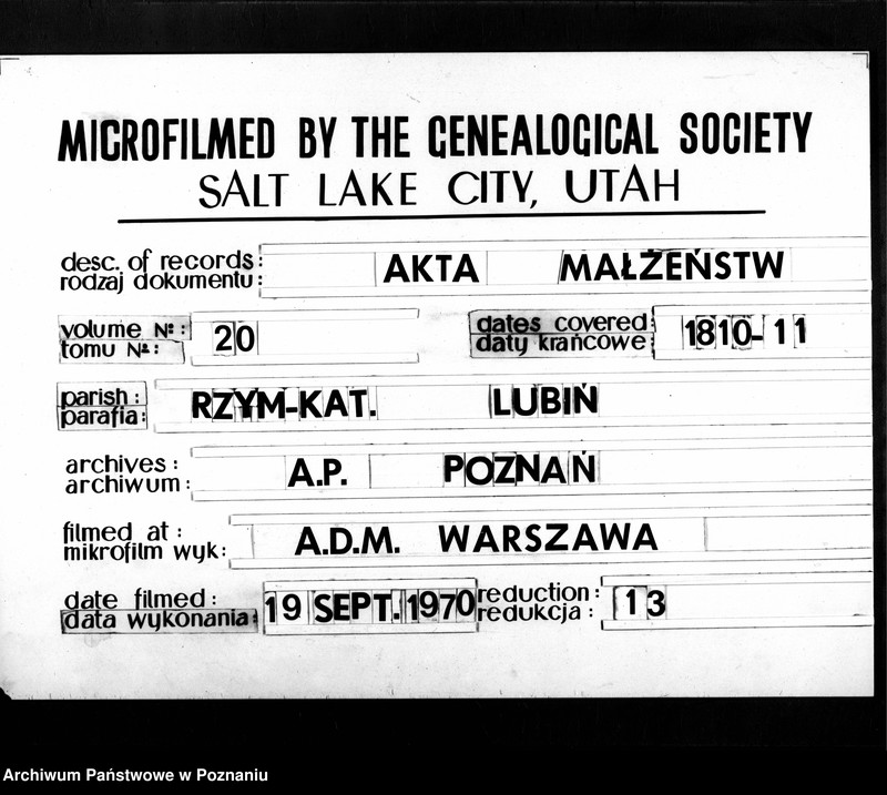 Obraz 1 z jednostki "Akta zapowiedzi i małżeństwa"