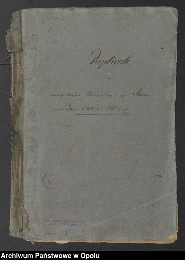 image.from.unit.number "Duplicate der evangelischen Kirchenbücher zu Pitschen von Jahre 1794 bis 1820 incl. [inclusiv]"