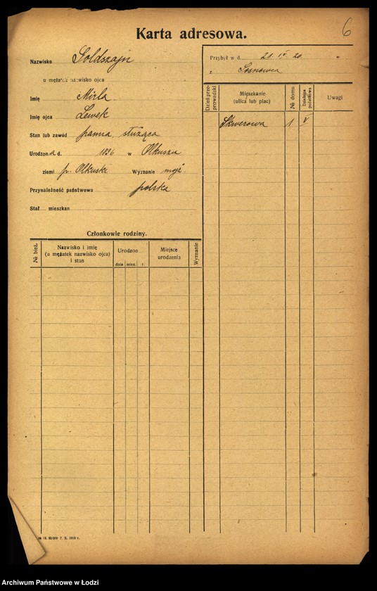 Obraz 7 z jednostki "[Spis ludności Łodzi] Goldszajd - Goldstein"