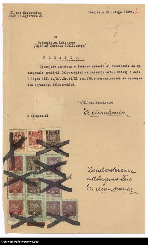 Obraz 5 z jednostki "Moszkowicz Eliasz - felczer - akta rejestracyjne"