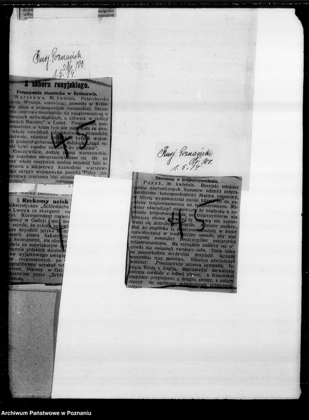 Obraz 10 z jednostki "Sprawy Polaków na terenie zaborów i zagranicą [Wycinki prasowe]"