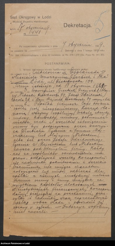 Obraz 8 z jednostki "Cukiernia „Esplanada” wł. Wawrzyniec Gierbich i s-ka"