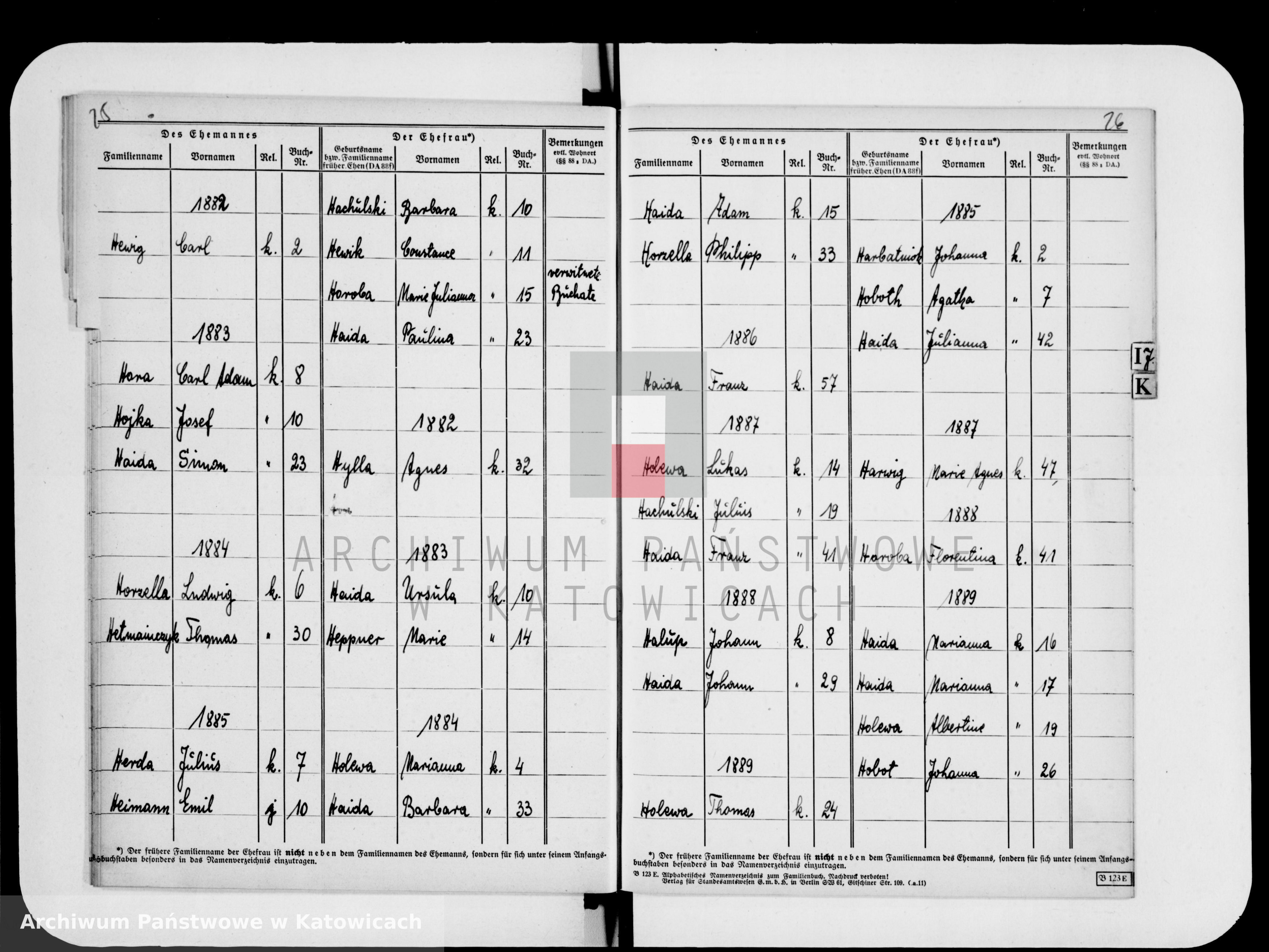 Skan z jednostki: Skorowidz do ksiąg małżeństw za lata 1874-1890