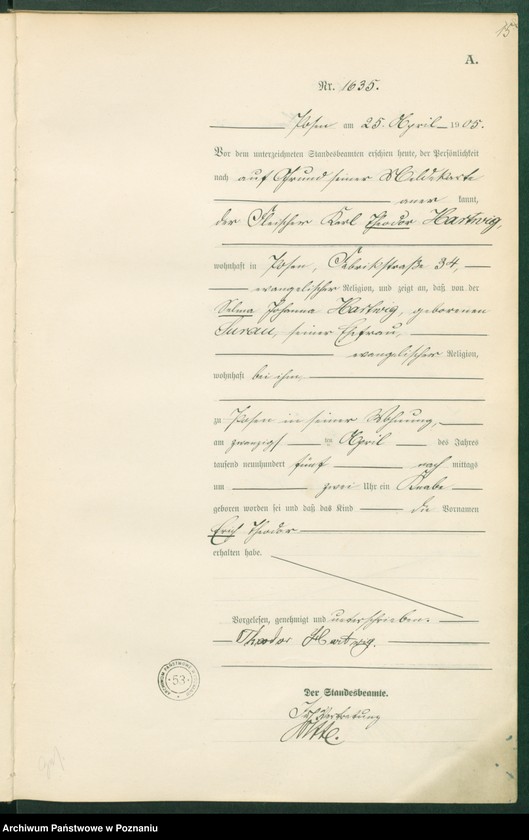 Obraz 17 z jednostki "Księga miejscowa urodzeń tom IV"