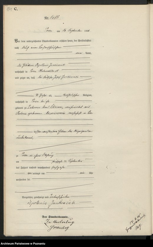 Obraz 16 z jednostki "Księga miejscowa zgonów tom IV [Rejestr główny zgonów]"