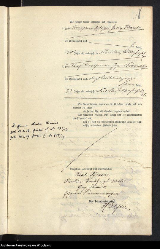 image.from.unit.number "Heiraths-Haupt-Register Breslau II 1907 Band 2"