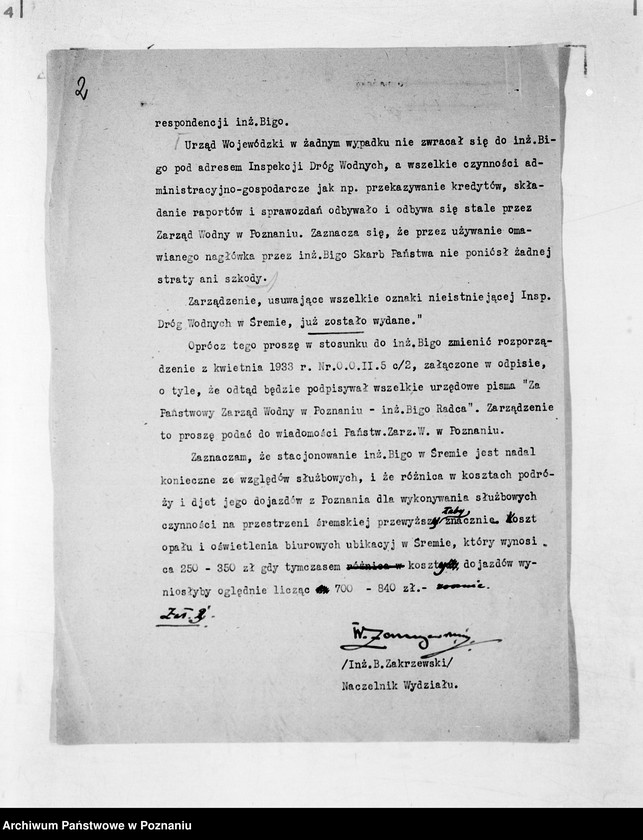 Obraz 6 z jednostki "Sprawy organizacyjne organizacja i obsada personalna Urzędu Wojewódzkiego Poznańskiego"