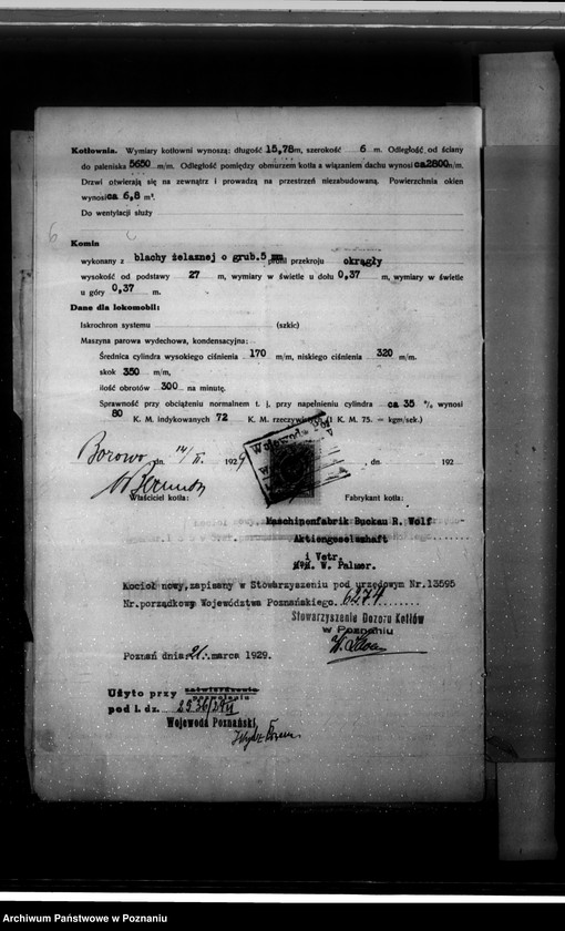 Obraz 10 z jednostki "Fabryka cykorii w Borowie pow. kościański własność O. Bernutha nr woj. kotła 6294"