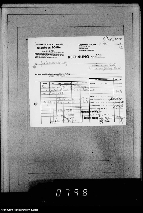 Obraz 8 z jednostki "[Pokwitowania robotników za rozładowanie wagonów i kwity furmanów za zwózkę towarów]"