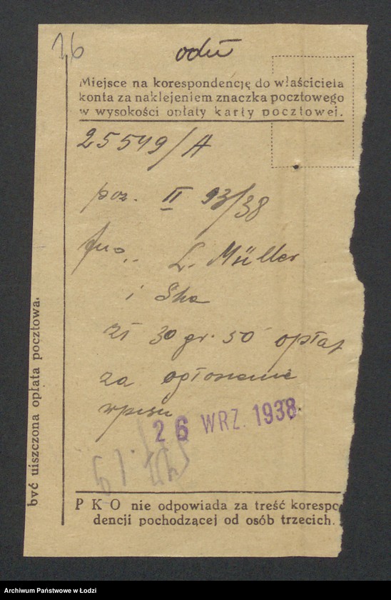 Obraz 18 z jednostki "Jakub Moszek Miller, Sucher Lajb Miller- wyrób i sprzedaż towarów włókienniczych"