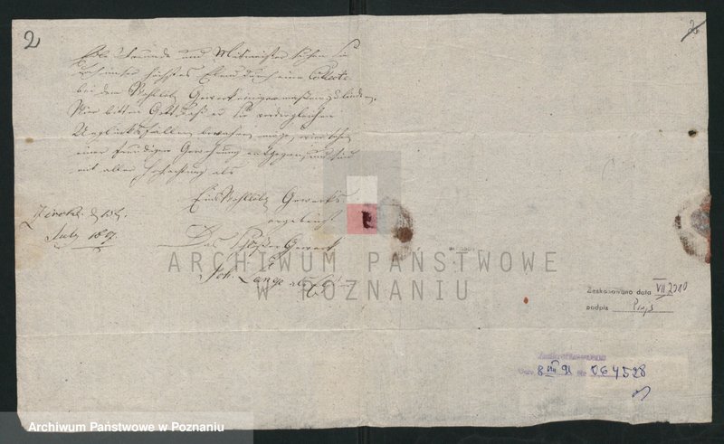 Obraz 3 z jednostki "Prośba cechu ślusarskiego w Sierakowie o zapomogę pieniężną skierowana do cechu ślusarskiego w Lesznie. Motywem prośby było zniszczenie miasta pożarem"