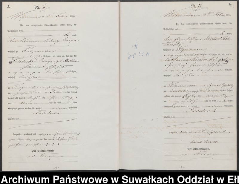 image.from.unit.number "Geburts-Haupt-Register des Königlich Preussischen Standes-Amtes Guszianka Kreis Sensburg"