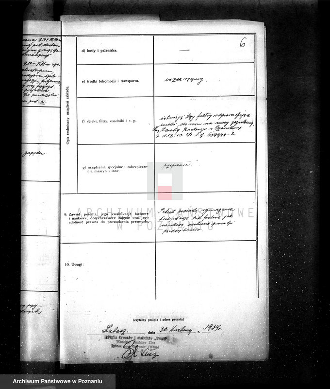 Obraz 10 z jednostki "Zatwierdzenie zakładu przemysłowego /farbiarni/ Stanisława Kluza w Lubaszu pow. Czarnków"