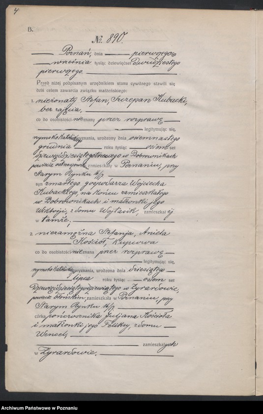 Obraz 6 z jednostki "Księga miejscowa małżeństw tom IV [Rejestr główny małżeństw]"