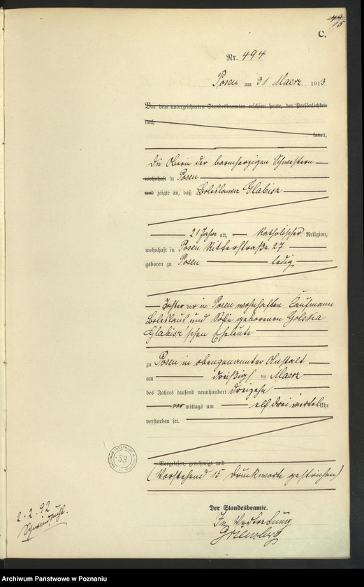 Obraz 17 z jednostki "Księga miejscowa zgonów tom II [Rejestr główny zgonów]"