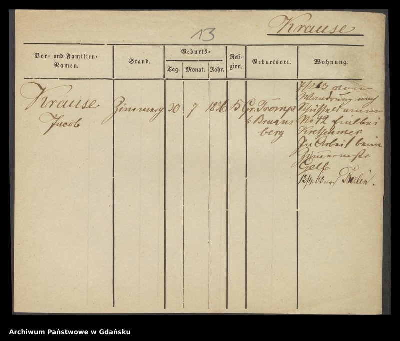 image.from.unit.number "Karty meldunkowe: Krause Ida - Krause Johann"