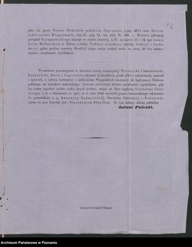 Obraz 19 z jednostki "A. betr. die Feststellung der Untertanen Verhältnisse des hier wegen Verdacht politischer Umtriebe verhaftet gewesen Robert von Wolski; Boleslaus von Wolski und den Thadeus von Wolanowski"