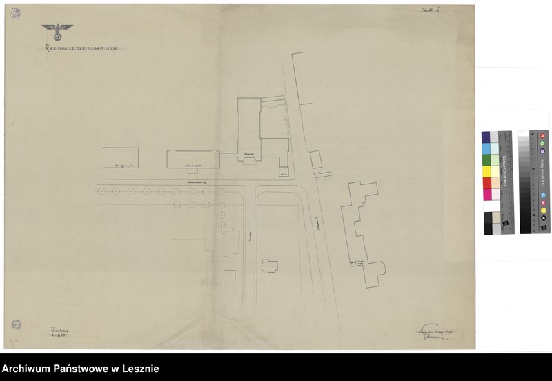 Obraz 1 z jednostki "Leszno miasto. Koncepcja architektoniczno-budowlana projektowanej auli przy budynku NSDAP (obecnie Zespół Szkół Nr 4, budynek niezrealizowany)."