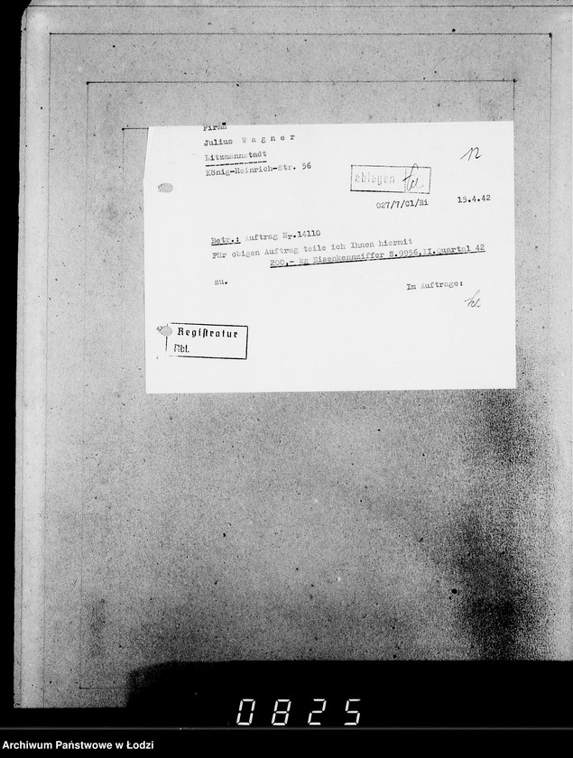 Obraz 17 z jednostki "[Korespondencja z urzędami, instytucjami i firmami]. Lit.Wa-Weg."