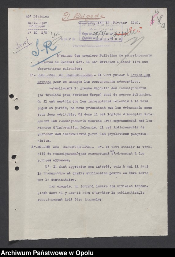 Obraz 15 z jednostki "Renseignements /Biuletyny wywiadowcze/"