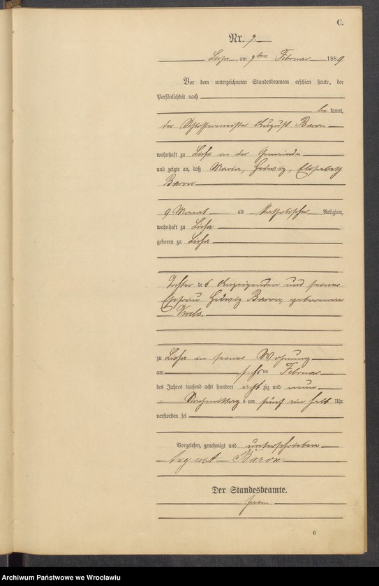 image.from.unit.number "Księga zgonów Leśnica (Deutsch Lissa) 1889"