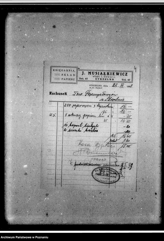 Obraz 8 z jednostki "Lista składek członkowskich Towarzystwa Przemysłowców w Strzelnie. Rachunki, pokwitowania"