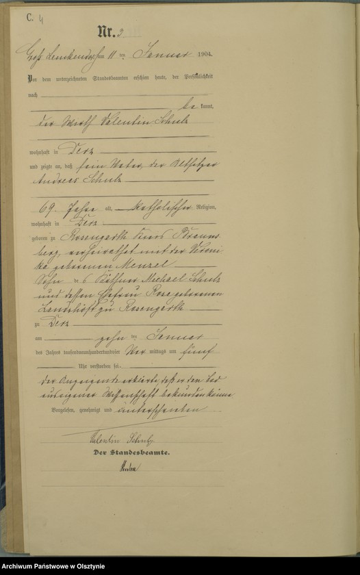 image.from.unit.number "Sterbe-Haupt-Register Nr 1 - 64"