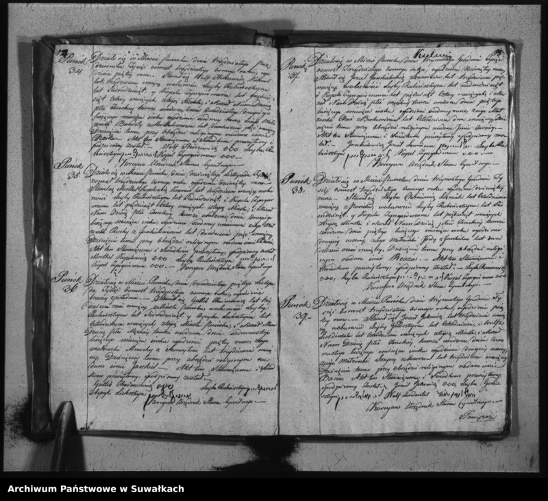 image.from.unit.number "Duplikat Aktów Urodzonych, Umarłych i Zaślubionych Urzędnika Stanu Cywilnego Wyznania Mojżeszowego Okręgu Puńsk z roku 1838."