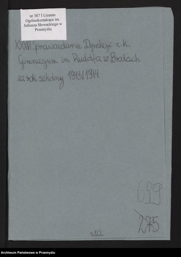 image.from.unit.number "XXXVI Sprawozdanie Dyrekcji c.k. Gimnazjum im. Rudolfa w Brodach za rok szkolny 1913/1914"