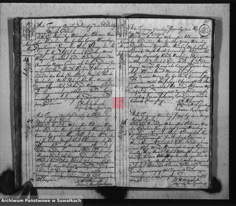 image.from.unit.number "Księga do zapisywania aktów cywilnych zejścia gminy wiżajńskiey, departamentu łomżyńskiego, powiatu kalwaryjskiego"